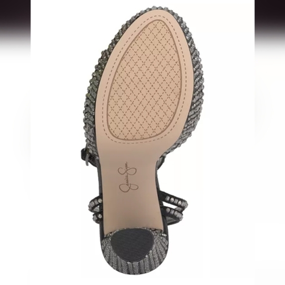 Jessica Simpson Iralin Black Rhinestone crystal Platform Heels size 10 brand new - Picture 7 of 11